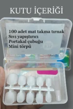 Kısa Oval-Kare Takma Tırnak 100 Adet Jel Tips - Görsel 3