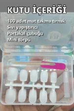 Kısa Balerin Takma Tırnak Seti Jel Tips 100 Adet - Görsel 2