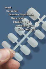 Kısa Kare Takma Tırnak Seti Jel Tips 100 Adet - Görsel 4