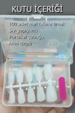 Kısa Küt Takma Tırnak Seti Jel Tips 100 Adet - Görsel 7
