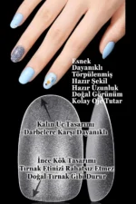 Kısa Yuvarlak Takma Tırnak Seti 100 Adet Jel Tips - Görsel 3