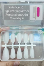 Orta Oval Takma Tırnak Seti 100 Adet Jel Tips - Görsel 7