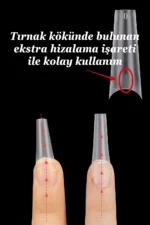 Yarım Ay Şekil Jel Tips Uzun Küt Takma Tırnak 500 Adet - Görsel 6