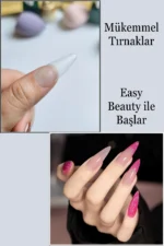 Uzun Stiletto Takma Tırnak 100 Adet Jel Tips - Görsel 6