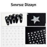 Nail Art Sticker Kendinden Yapışkanlı, Tırnak Süsleme, Tırnak Dövmesi Stikır H225