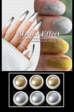 6 Adet Krom Tozu - Ayna Tozu - Gold ve Silver - Altın ve Gümüş Nail Art Tozu - Görsel 4