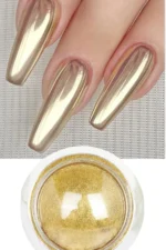 6 Adet Krom Tozu - Ayna Tozu - Gold ve Silver - Altın ve Gümüş Nail Art Tozu - Görsel 5