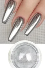 6 Adet Krom Tozu - Ayna Tozu - Gold ve Silver - Altın ve Gümüş Nail Art Tozu - Görsel 6