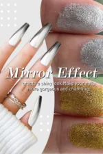 6 Adet Krom Tozu - Ayna Tozu - Gold ve Silver - Altın ve Gümüş Nail Art Tozu - Görsel 7