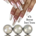 6 Adet İnci Tozu Holografik Beyaz İnci Tozu Set Nail Art Tozu Tırnak Süsleme