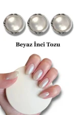 6 Adet İnci Tozu Holografik Beyaz İnci Tozu Set Nail Art Tozu Tırnak Süsleme - Görsel 3
