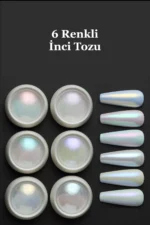 6 Adet İnci Tozu Holografik Renkli İnci Tozu Set Nail Art Tozu Tırnak Süsleme
