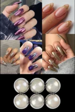 6 Adet İnci Tozu Holografik Renkli İnci Tozu Set Nail Art Tozu Tırnak Süsleme - Görsel 3