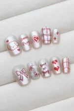 Kedi Gözü Kısa Tırnak 10 Adet Takma Tırnak Seti T032 - Görsel 4