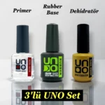 UNO 3'lü Set Protez Tırnak Hazırlık Seti Primer Dehidratör Rubber Base UNO Nail Prep