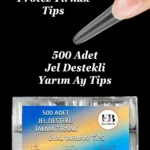 Yarım Ay Şekil Jel Tips Uzun Oval Takma Tırnak 500 Adet