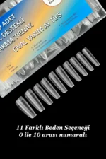 Yarım Ay Şekil Jel Tips Uzun Oval Takma Tırnak 500 Adet - Görsel 4