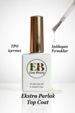 Ekstra Parlak Top Coat 15ml - Kalıcı Oje ve Protez Tırnak Super Shine Top Kat - TPO İçermez